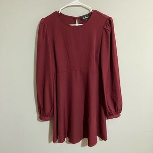 Lulu’s Long Sleeve Burgundy Dress